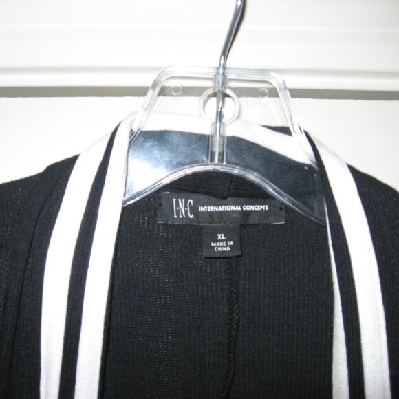 INC Internation Concepts Open Front Cardigan Black & White Sz XL - Picture 10 of 10